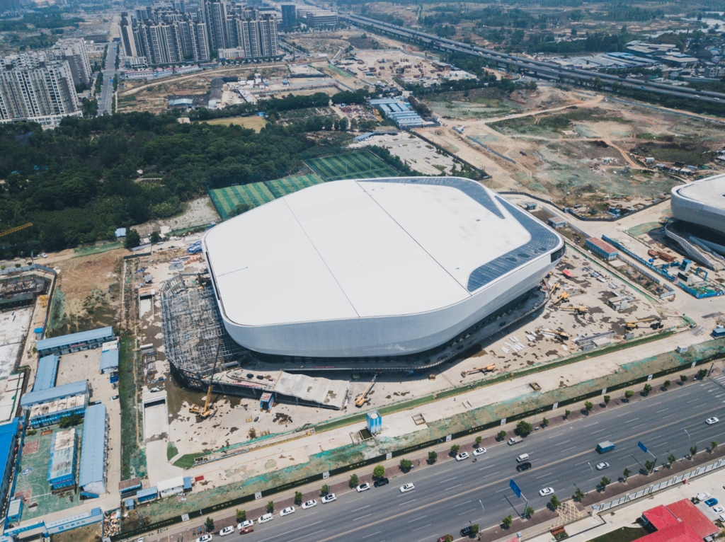 2021年成都大运会乒乓球赛事场馆——成都高新区体育中心项目外立面