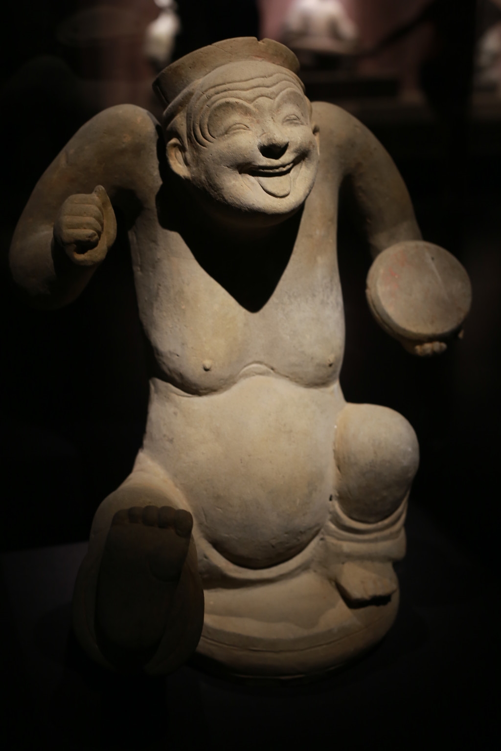成都博物馆馆藏 陶俳优俑雕塑