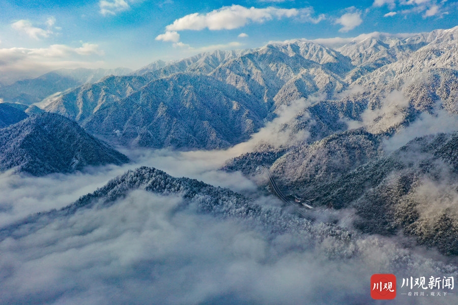 雅安荥经县:银装素裹的泥巴山 梦幻无比的大相岭