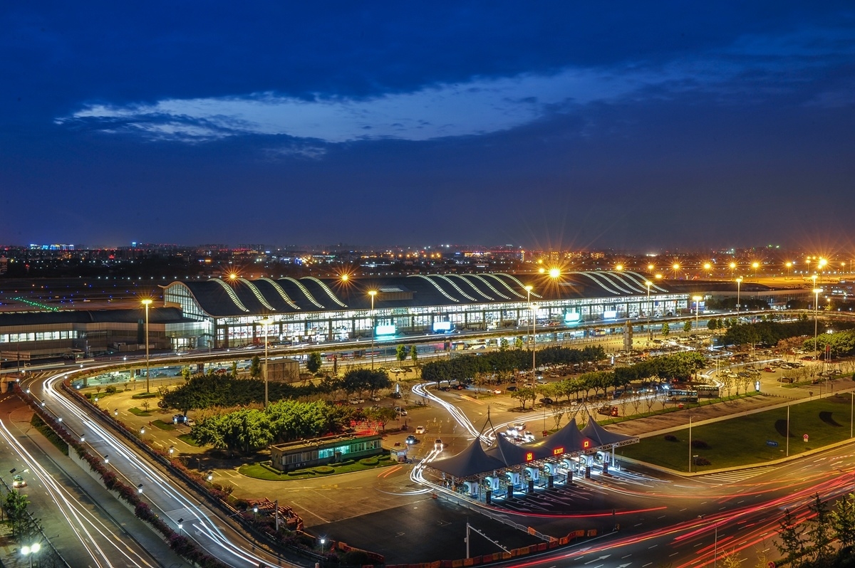 双流机场夜景图片