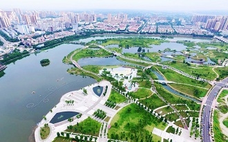 俯瞰东坡城市湿地公园美景