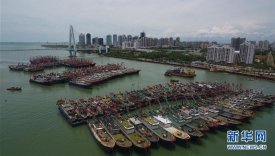 （社会）（2）海口：船舶进港避台风