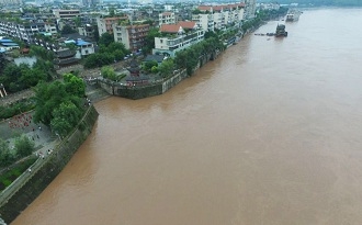 宜宾南溪水位暴涨 即将面临洪涝灾害