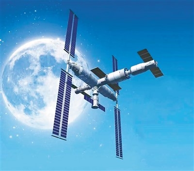 中国空间站T字构型示意图 　　图片来源：中国航天科技集团