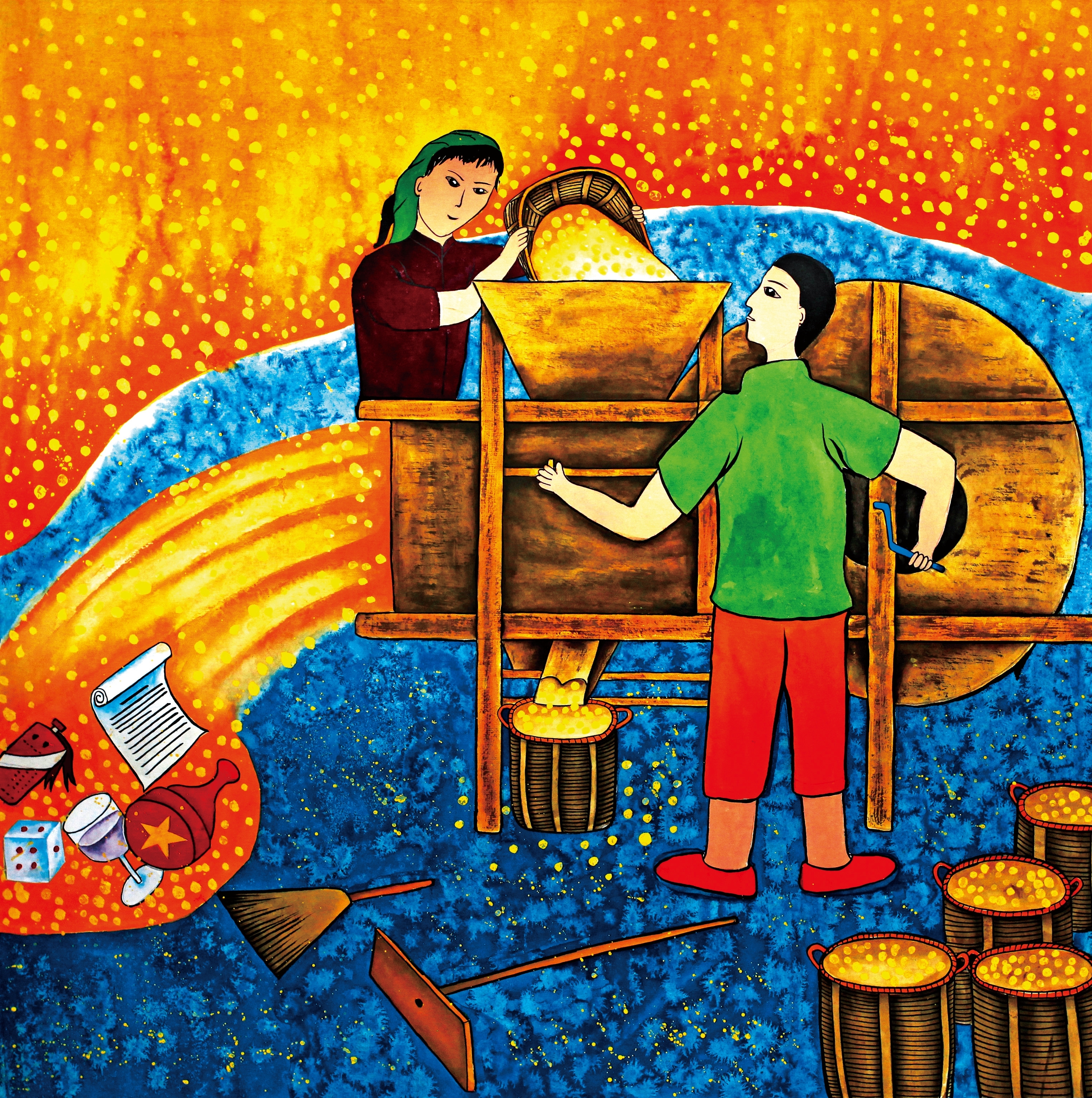 乐山井研有盐有味农民画传播廉洁理念