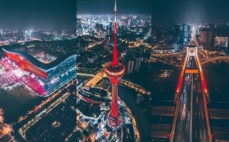 献礼新中国成立70周年 绚烂灯光秀照亮锦绣蓉城