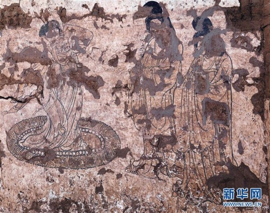 （图文互动）（3）陕西：唐墓壁画修复再现唐代生活场景
