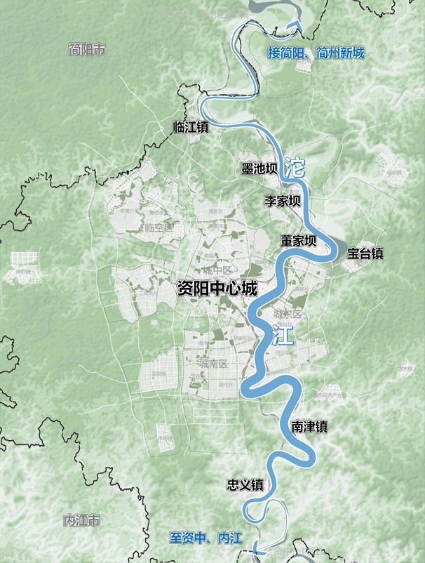 沱江区位示意图