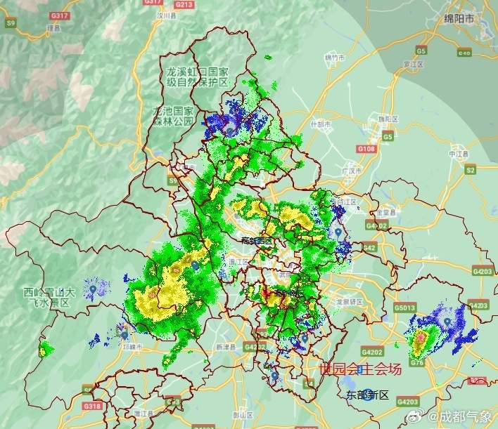 成都市气象台：预计未来6小时部分地方有分散阵雨或雷雨四川在线 3030