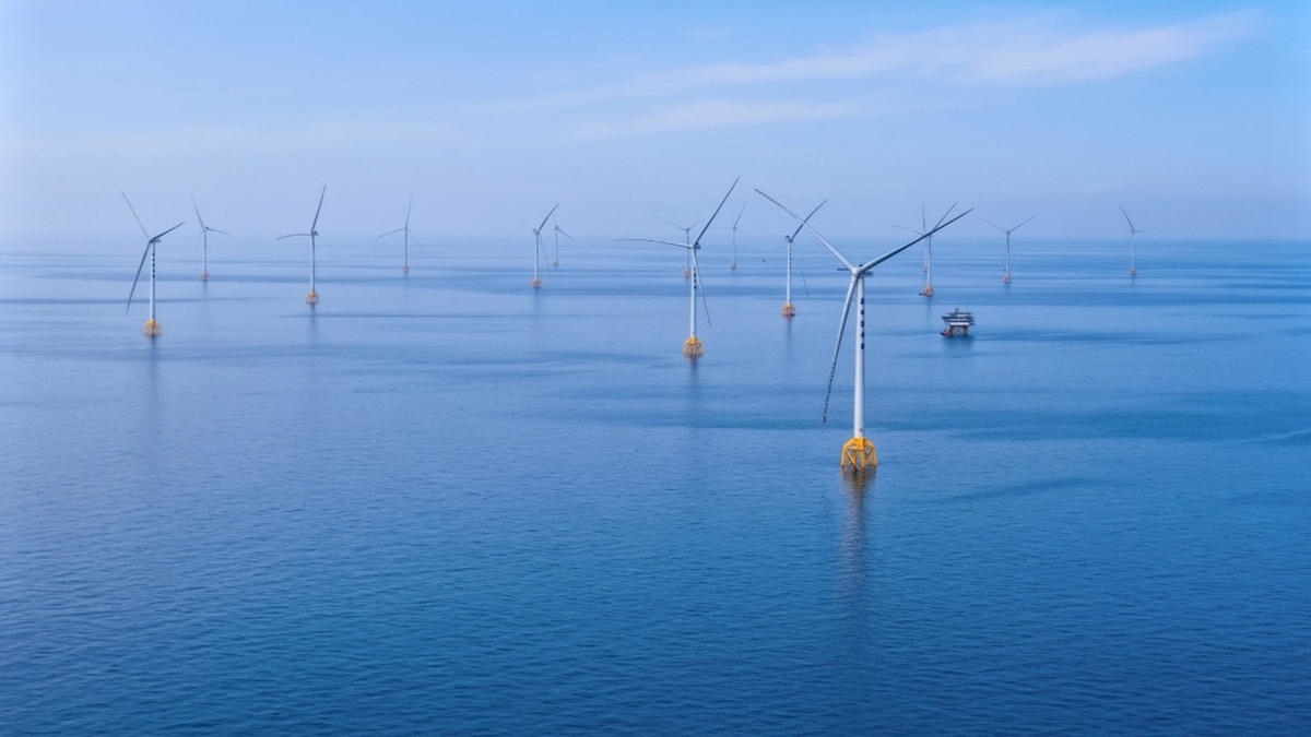 我国水深最深海上风电项目全容量并网发电